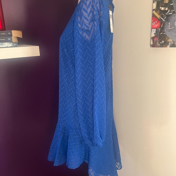 BCBGMaxazria Blue Long Sleeve Dress NWT - Picture 4 of 12
